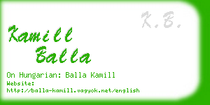 kamill balla business card